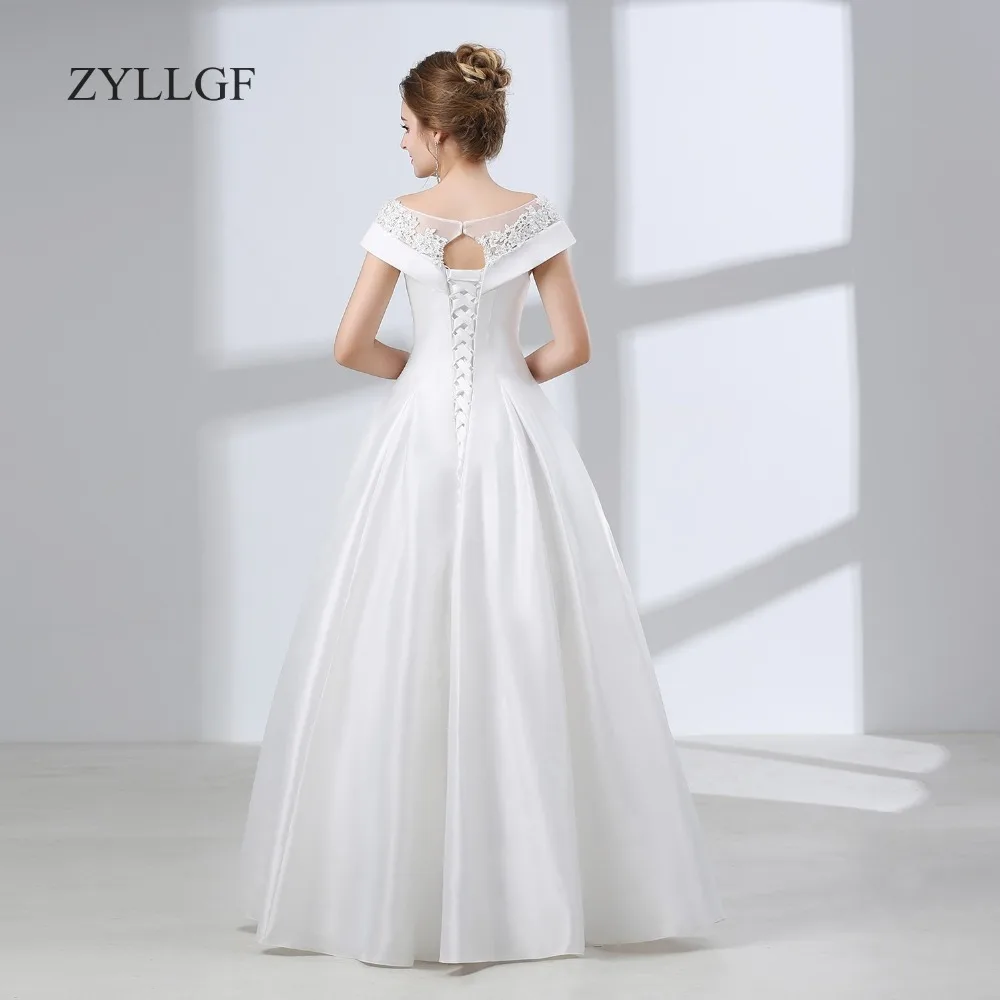 ZYLLGF Vestidos De Festa Longo Para Casamento принцесса с вырезом "лодочка" атласное платье подружки невесты Vestido De Formatura ZY24