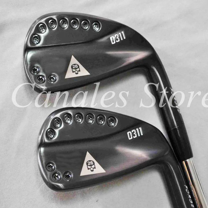 Golf clubs 0311 Black skull Golf irons 3-9 W with forging irons Golf shaft and Graphite Shaft clubs Set