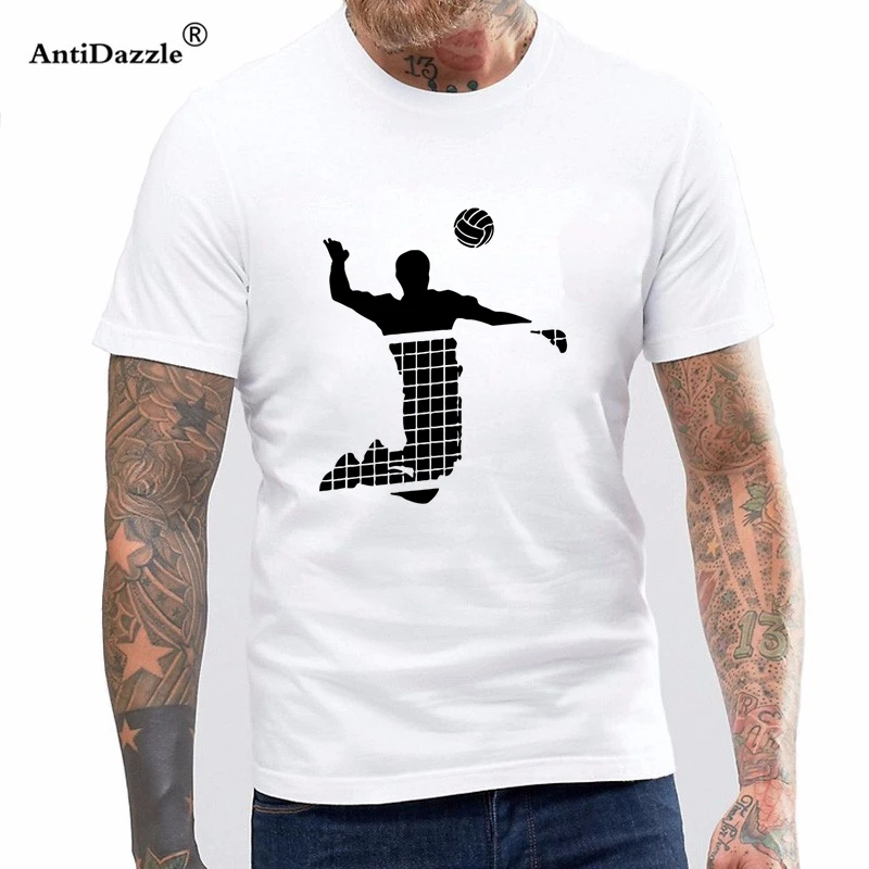 Antidazzle Round Neck Best Selling Male Natural Cotton Shirt Volleyballer T - Boy Behind Grid | Мужская одежда