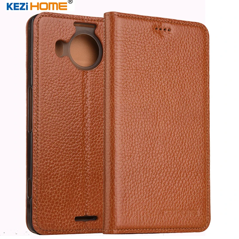 

KEZiHOME for Nokia lumia 950 XL case Flip genuine leather soft silicon back for Microsoft Lumia 950XL cover