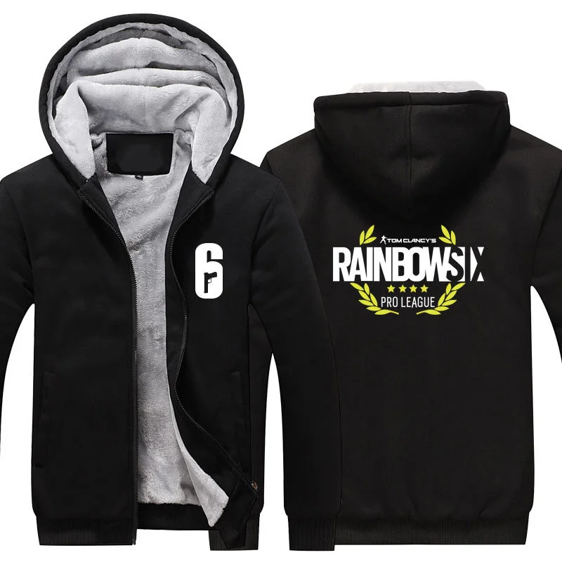 Fans Wear Unisex Winter Rainbow Six Printed Hoodie with Pocket Double 11 Casual Coat Gaming Cosplay Costume Hoodies