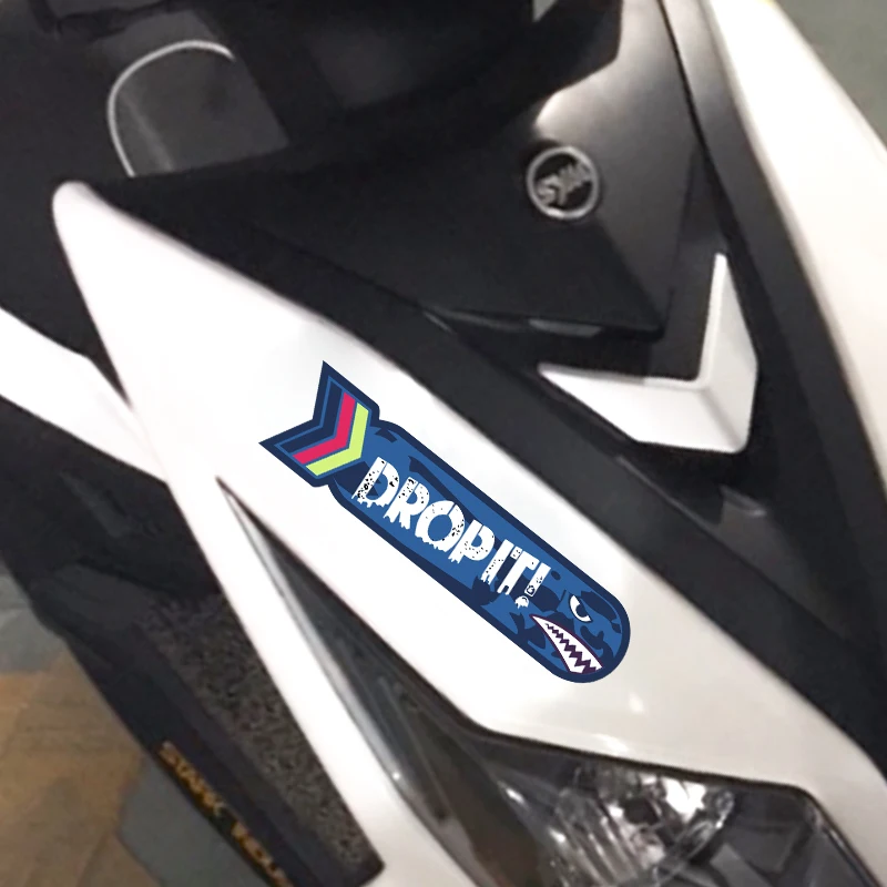 

2pcs Shark logo funny cute stickers high quality Vinyl waterproof removable car-styling decals durable suitable for many scenes