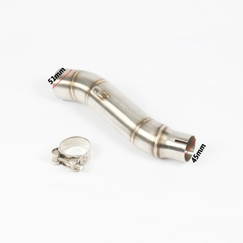 Mid Pipe for Honda CBR300R CB300F CB300R Motorcycle Exhaust Pipe Slip On 51mm 45mm Stainless Steel Middle Converter
