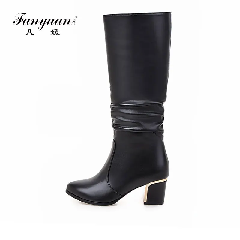 Fanyuan Large Size 2018 New Arrive Knee High Women Boots -1086