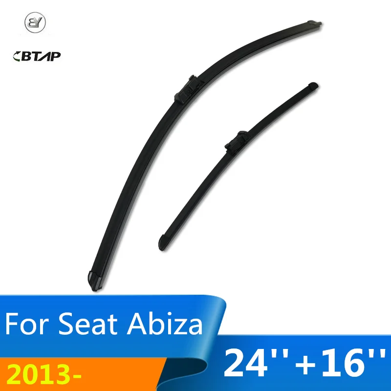 

BTAP 2 PCS 24''+16'' For Seat Abiza 2013- Wiper Blades New Combo Silicone Rubber Boneless Windscreen Windshield Wipers