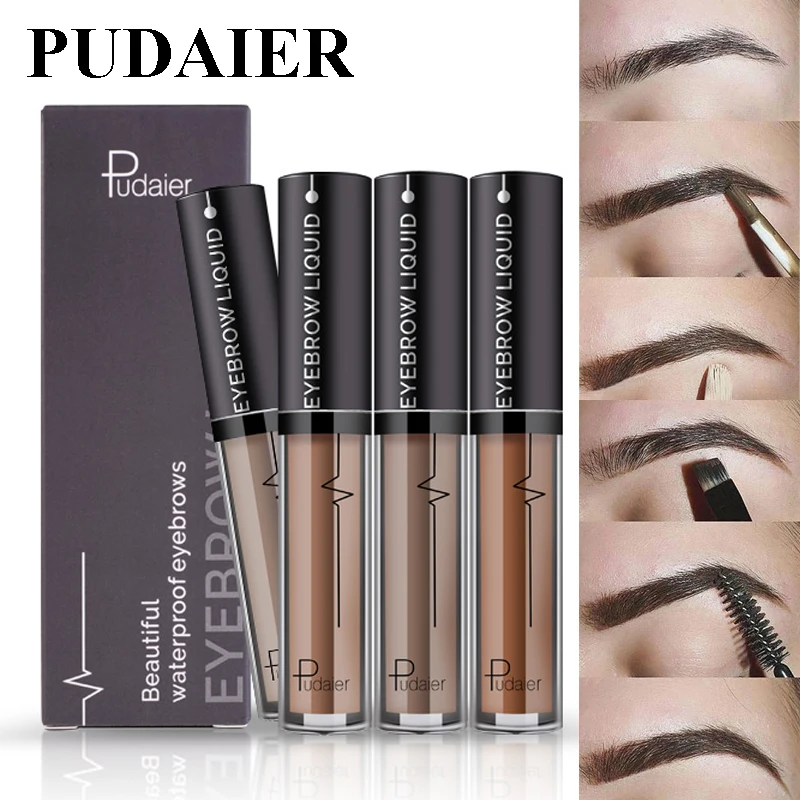 Pudaier Brand Eyebrow Enhancers Brush Kits Waterproof Eyebrow Gel Brown