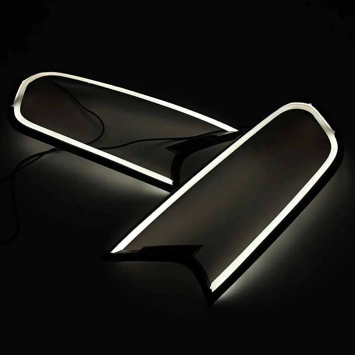 

2pcs Matte Black LED Head Light Front Shell Cover Trim For FORD RANGER T6 WILDTRAK 15-17 ABS Lamp Hoods
