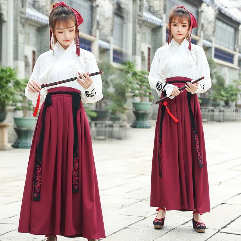 Китайская народная танцевальная одежда Hanfu для женщин Национальный костюм