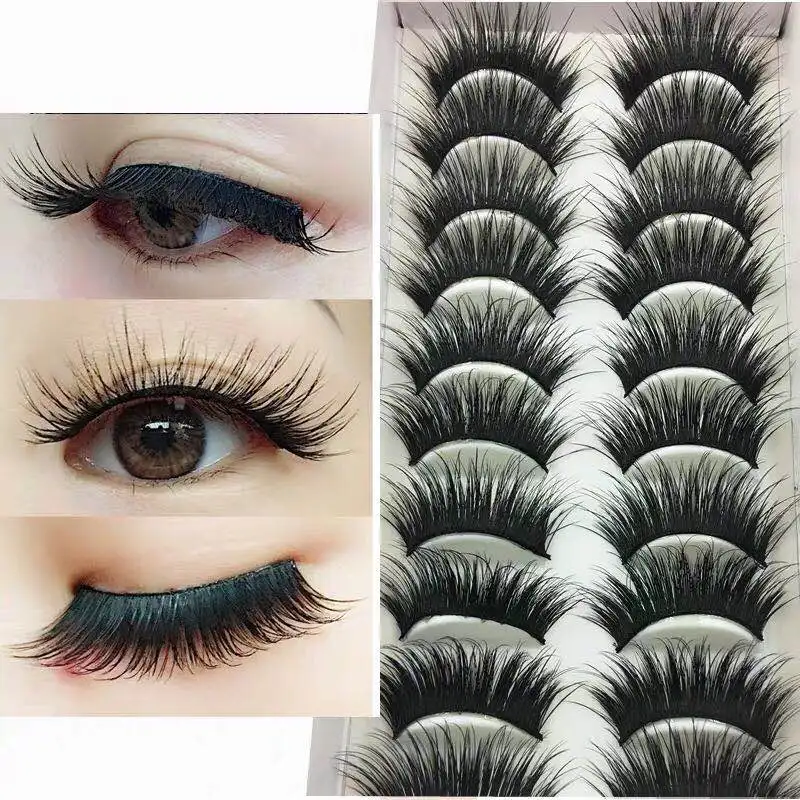 

free shipping 2019 new 3D Mink false eyelashes Three-dimensional Natural Density Handmade makeup Make-up eyelashes 5 pairs/boxes