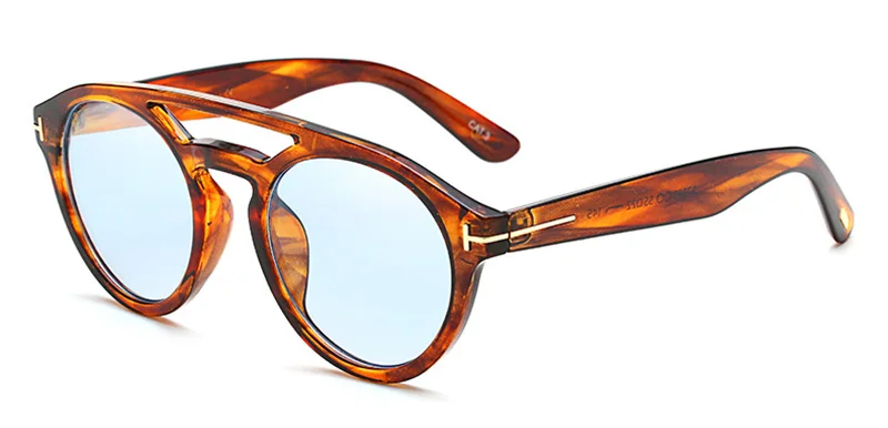 SHAUNA, летние стильные женские круглые солнцезащитные очки, фирменный дизайн, модные Двойные мосты, мужские желтые тонированные прозрачные линзы, солнцезащитные очки, UV400 - Цвет линз: Amber Blue