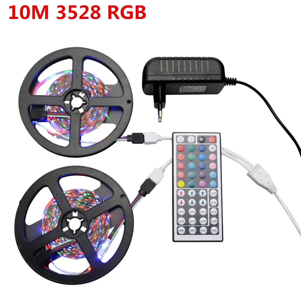 Гибкая светодиодная ленсветильник 10 м 3828 RGB 12 в пост. Тока с пультом ДУ | Освещение