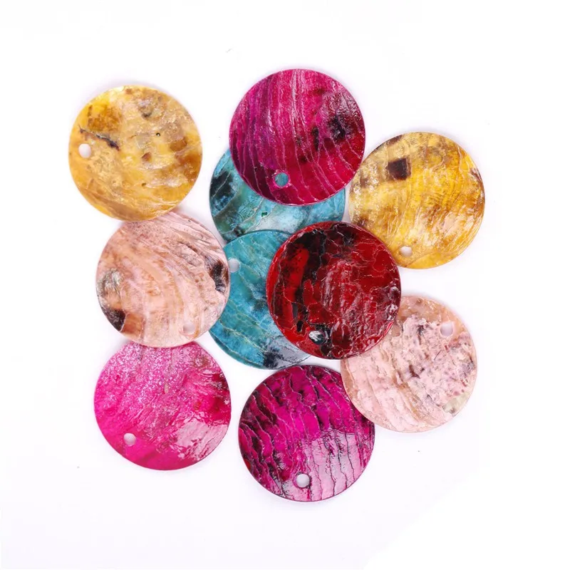 50 шт./лот 18 мм, плоские круглые бусины из натуральных раковин ракушка подвеска в виде монеты для бижутерии, материал для рукоделия Браслеты - Цвет: mixed