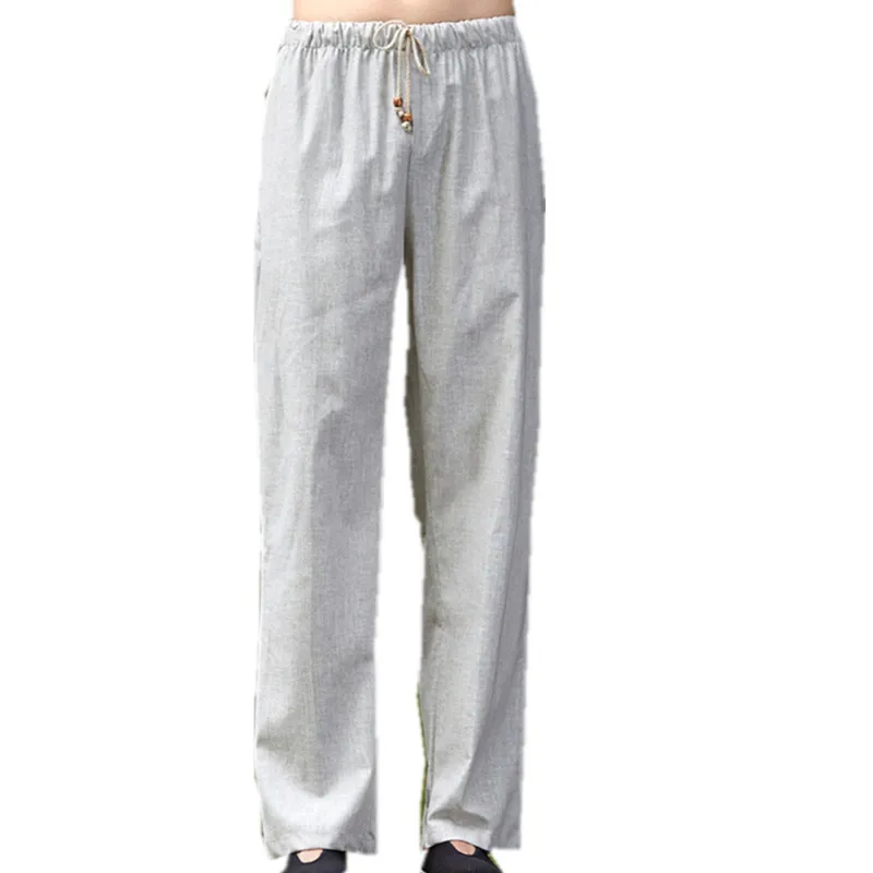 Hot Sale Chinese Men's Kung Fu Trousers Cotton Linen Kung Fu Pant Tai