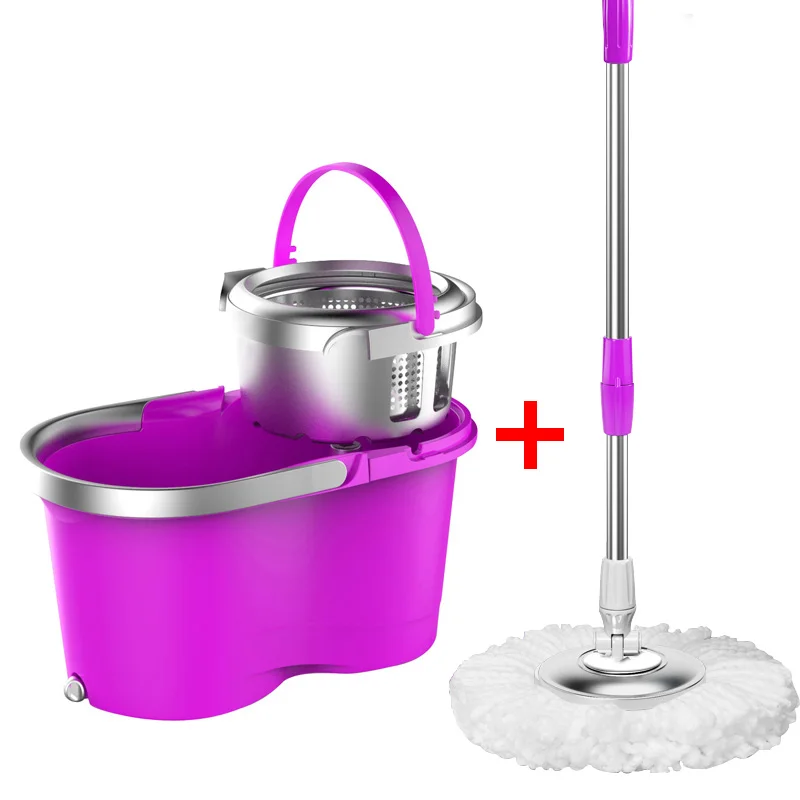 360 rotating mops Kitchen floor cleaning Portable stainless double drive hand pressure spin