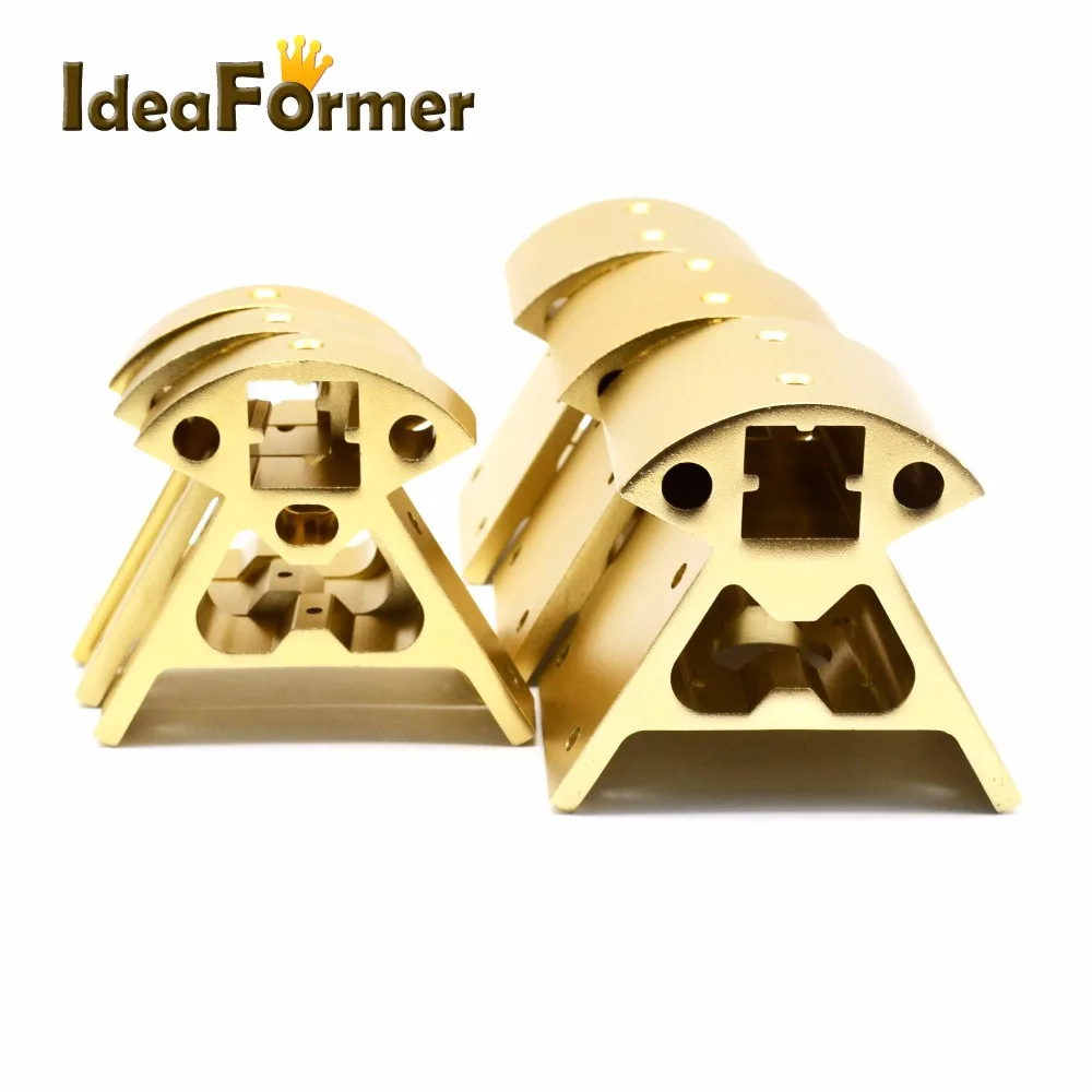 cheap 1 set Corners 3D printer Frame parts Reprap All metal Delta 3 small Top+3 big bottom 2020 Aluminum profile Vertex Kossel