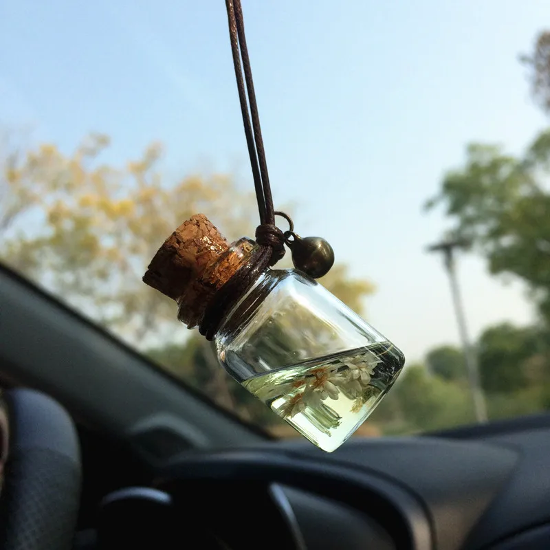 Автомобильный флакон для духов освежитель воздуха с цветком для эфирных масел авто орнамент духов кулон пустая бутылка с подвесом автостайлинг