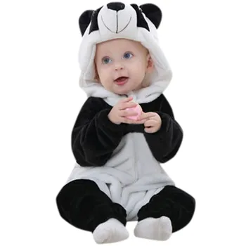 

Toddler Newborn Baby Boys Girls Panda Cartoon Hooded Romper Outfits Clothes Long sleeve Baby Rompers Warm Best Gift for Baby