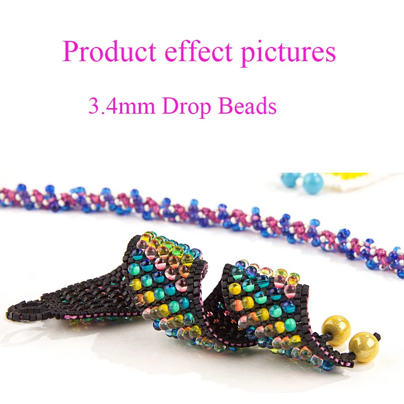 Taidian 3.4mm Japanese Drop Seedbeads For Fashion Handwork Transparent Sapphire AB DP261