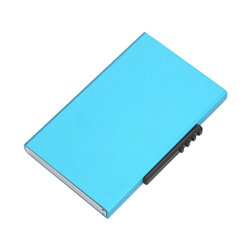 BISI GORO Новая обновленная версия Боковая кнопка RFID алюминиевый автоматический держатель для карт кошелек ID Кредитная карта Бизнес Dropshop - Цвет: Blue x-32