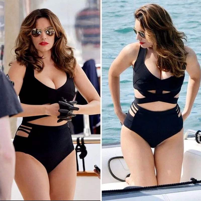 P&j 2017 New Hot Swimmear Women High Waist Push Up Swimwear bathing suit Plus Size swimsuit Bikinis Beachwear Bikini Set 3 Size plus-size-black-swimsuit : image P&j 2017 New Hot Swimmear Women High Waist Push Up Swimwear bathing suit Plus Size swimsuit Bikinis Beachwear Bikini Set 3 Size plus-size-black-swimsuit