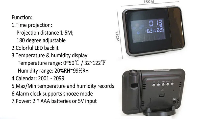 Цифровой проекционный будильник часы с метеостанцией термометр Влажность электронные Проекционные светодио дный настольные часы декор