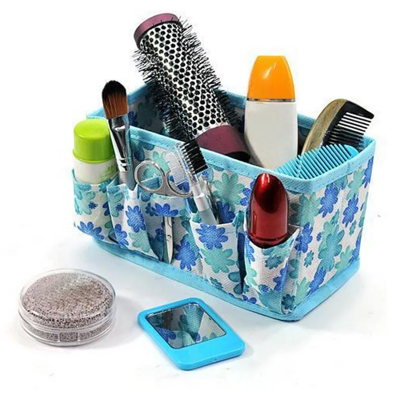 

Multifunction Open Cosmetic Bag Beauty Floral Organizer Make Up Bag New Folding Makeup Cosmetics Storage Box