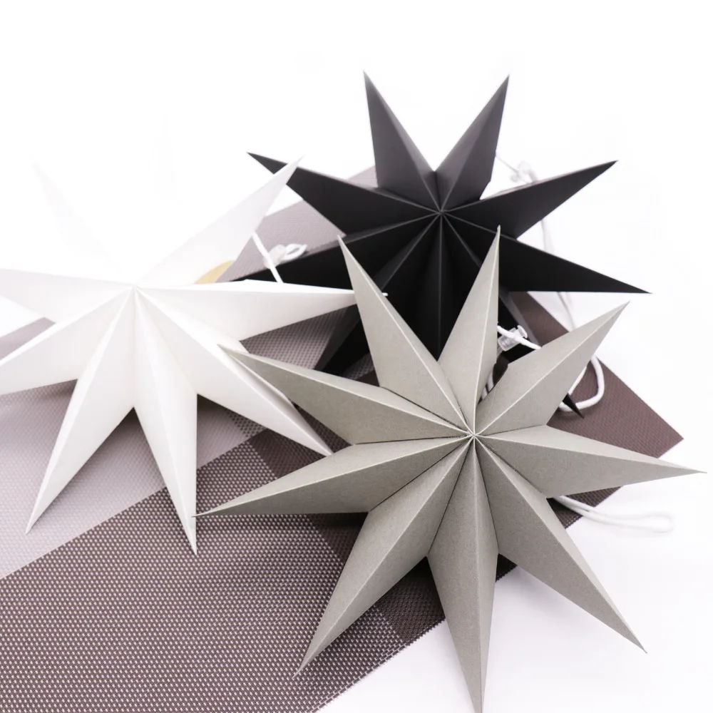 1pcs 27cm 3d Angles Paper Star Hanging Reusable Christmas Party