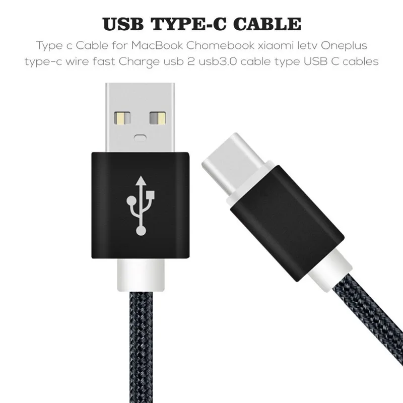 VOXLINK-0-5m-1m-2m-3m-Nylon-Braided-USB-Charging-USB-C-Cable-Type-C-Data (2)