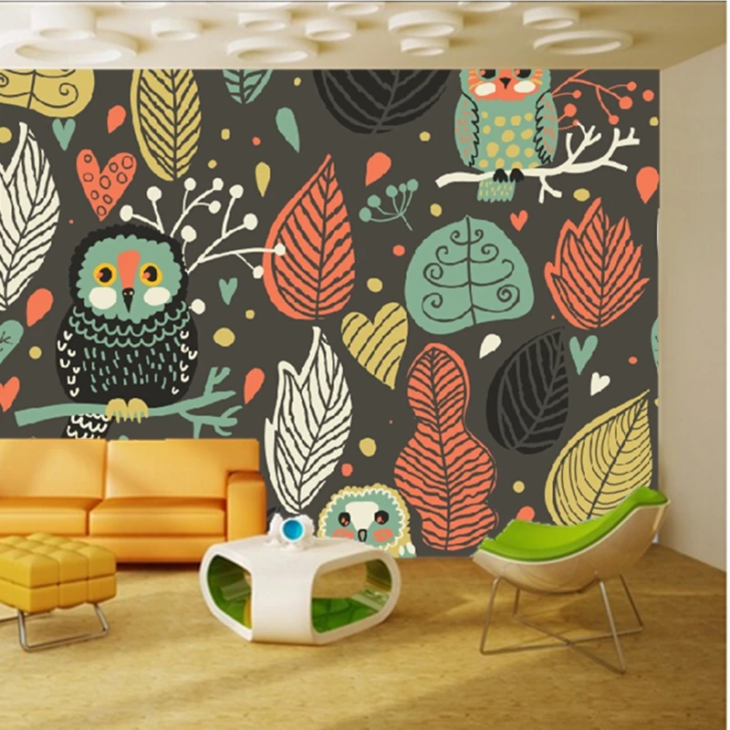 3D фотообои с рисунком совы для детской комнаты гостиной спальни