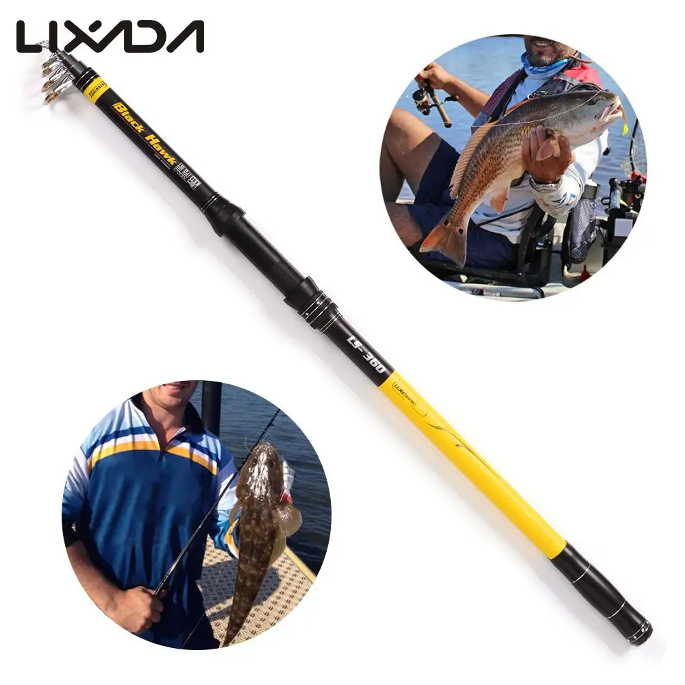 Lixada Casting Fishing Rod Portable Carbon Baitcast Sea Rod Baitcasting Fishing Pole Freshwater