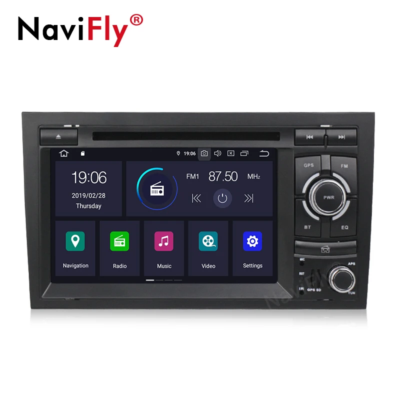 Cheap NaviFly 7" 2 din PX30 IPS DSP android 9.0 car dvd player for Audi A4 S4 RS4 2002-2008  Autoradio with GPS system BT WIFI USB RDS 4