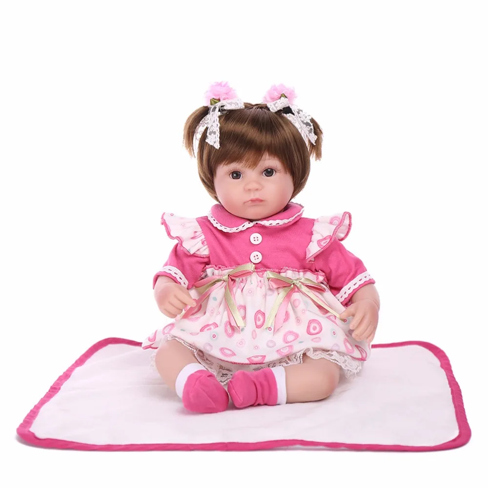 

1 Set 40cm Silicone Reborn Baby Doll Kids Playmate Gift For Girls Baby Alive Soft Toys For Bouquets Doll Bebe Reborn