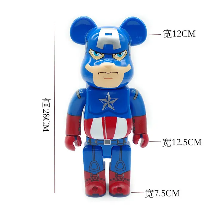 Отправка ems 400% bearbrick be@ rbrick игрушка MEDICOM Капитан Америка модная игрушка украшение-Кукла рождественские подарки 28 см