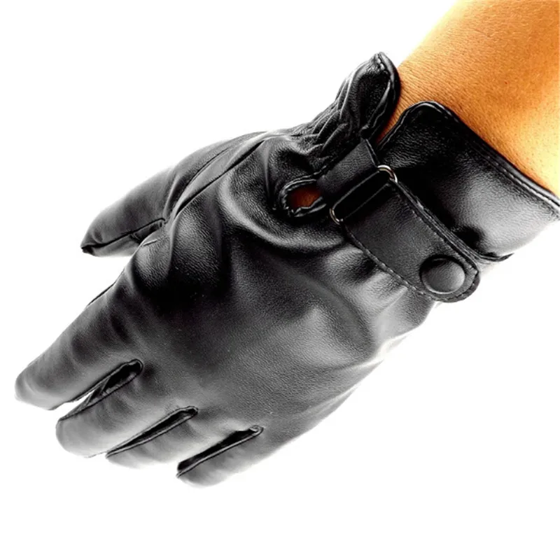 Для мужчин перчатки Нескользящие ветрозащитный Термальность теплые сенсорные перчатки открытый для верховой езды кожаные перчатки