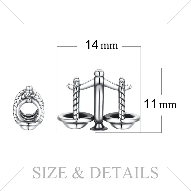 JewelryPalace 925 Sterling Silver Libra Luck Scale Lady Justice Charm 2018 New Hot Sale Beautiful Gift For Women Fashion Jewelry