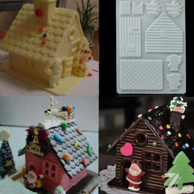 

1pc 3D House Shape Cake Mold Practical Portable Fondant Chocolate Mold Birthday Cake Cutter Home DIY Cake Decor Mold