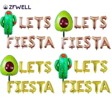ZFWELL 11pz 16 дюймов Золотая буква &quotLETS FIESTA&quot алюминиевый воздушный