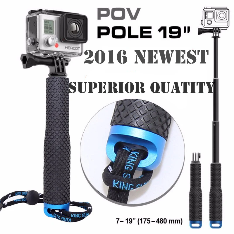 Алюминиевая выдвижная ручная селфи палка Gopro монопод для камеры GoPro Hero 9 8 7 6 5 4 3