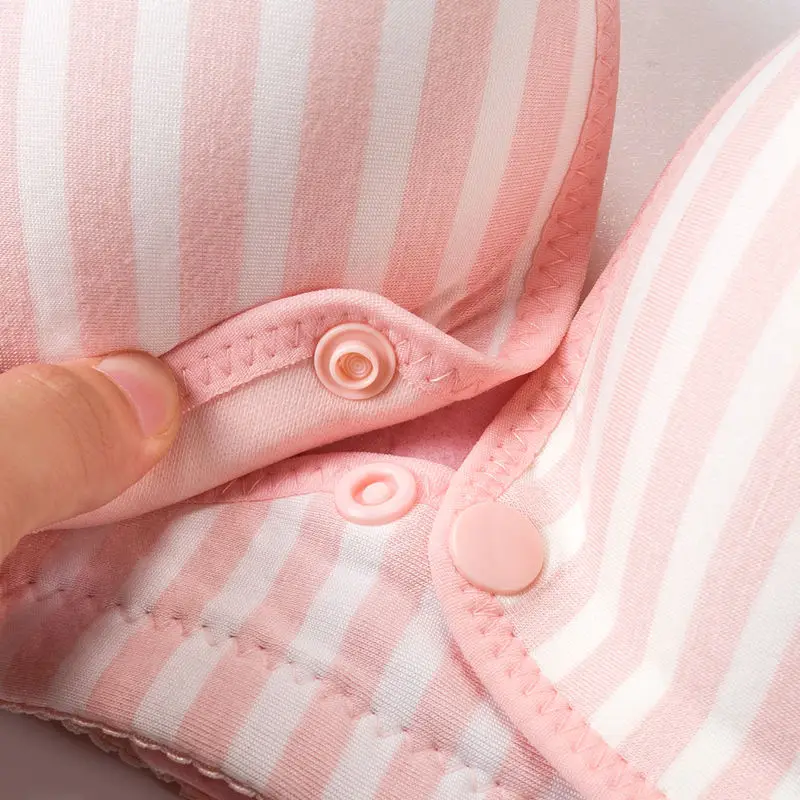Women Lingerie Push-up Plus Size Stripes 3/4 Cup Front Opening Steel Buckle Wire free Women Nursing Bra 2018 Newest 1Pcs