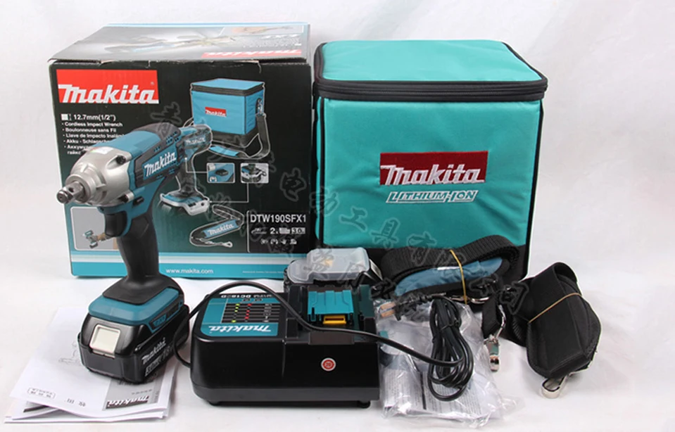 Япония Makita DTW190SFX1 перезаряжаемый Электрический гаечный ключ заряженный двойной/одиночный литиевая батарея ударный гаечный ключ для болтов рукава