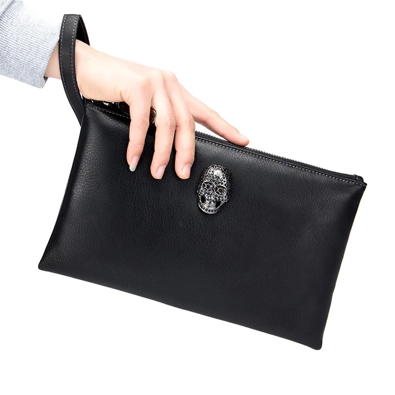 

Men Clutches Envelope Bag Business Genuine Leather Men Day Clutch Bag Cowhide High Quality Large Capacity Purse Wallet Handy Bag