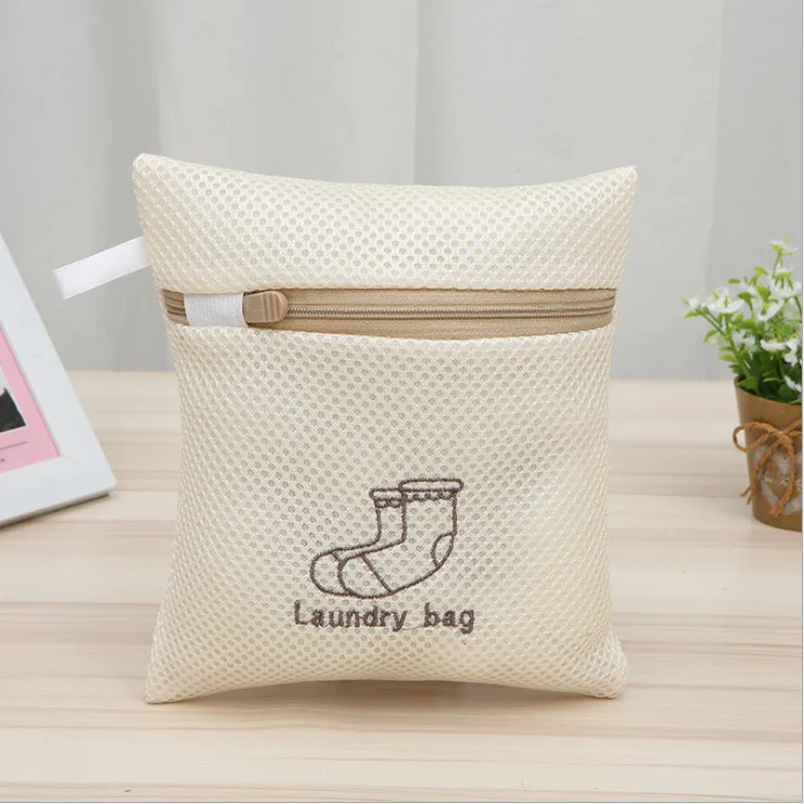 6Pcs Zipped Mesh Laundry Bags for Washing Machine/Bra Underwear underpants Zip Laundry Bag Machine Wash Bag - Цвет: Sock Bag