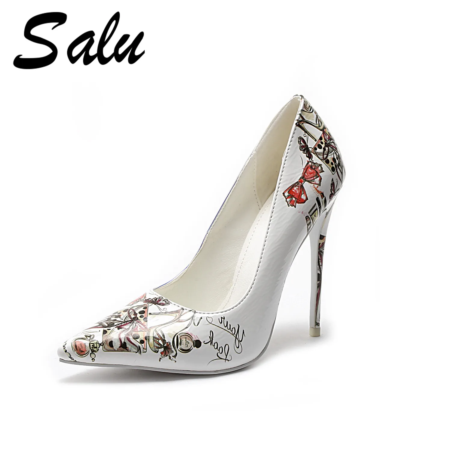 

Salu Women Pumps Fashion Women Shoes All Match Pointed Toe Slip on Thin High Heel Ladies Pumps Size 34-45