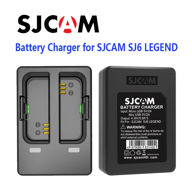 

100% Original SJCAM Rechargable Li-on Battery Dual Charger Suit for SJCAM SJ6 LEGEND Sport Camera