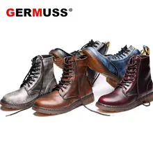 Большие размеры 38-48, осенне-зимние Ботинки martin в стиле панк мужские модные мотоциклетные ботинки из искусственной кожи на шнуровке Винтажная обувь с высоким берцем для мужчин