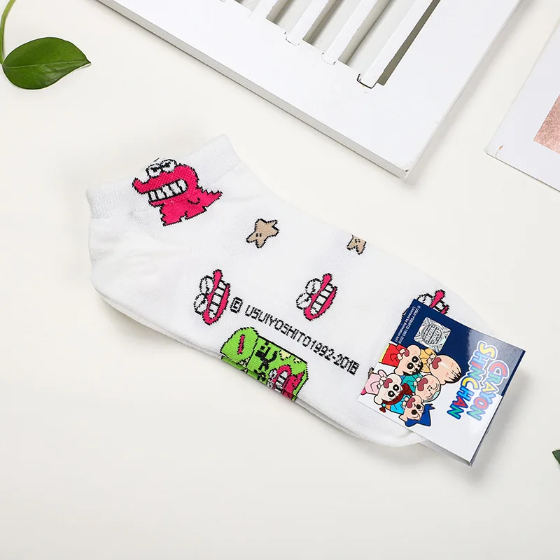 LB03.6 Носки с принтом Аниме Crayon Shin chan Toru Kazama Nohara Himawari Buriburi Zaemon Waniyamasan, женские хлопковые носки с забавными рисунками - Цвет: LB03.6