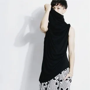 

T-shirt Mens T Shirts Fashion 2016 Turtleneck Asymmetrical Sweep Funny T Shirts Hip Hop Peace T Shirt Men Tshirt Joker Wholesale