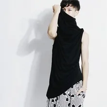 T-shirt Mens T Shirts Fashion 2016 Turtleneck Asymmetrical Sweep Funny T Shirts Hip Hop Peace T Shirt Men Tshirt Joker Wholesale