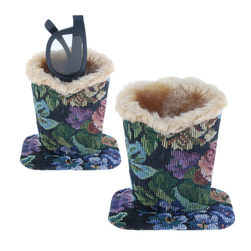 حزمة من 2 قطعة ، القطن تستقيم سطح المكتب حالات ، أفخم اصطف النظارات حامل حامل أصحاب القلم ل مكتب ، منضدة ، نهاية الجدول