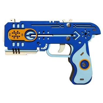 

Laser Cutting DIY 3D Wooden Puzzle Woodcraft Assembly Fire Execution Elastic Weapon For Boys Christmas Gift P104